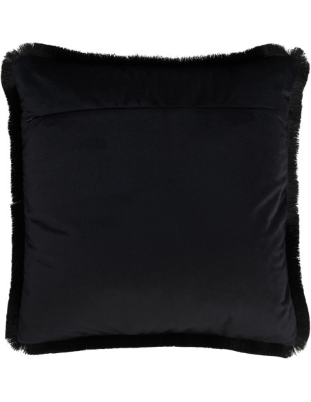 Coussin Carré Alpha 45x45 en Polyester Noir Avec franges - 2