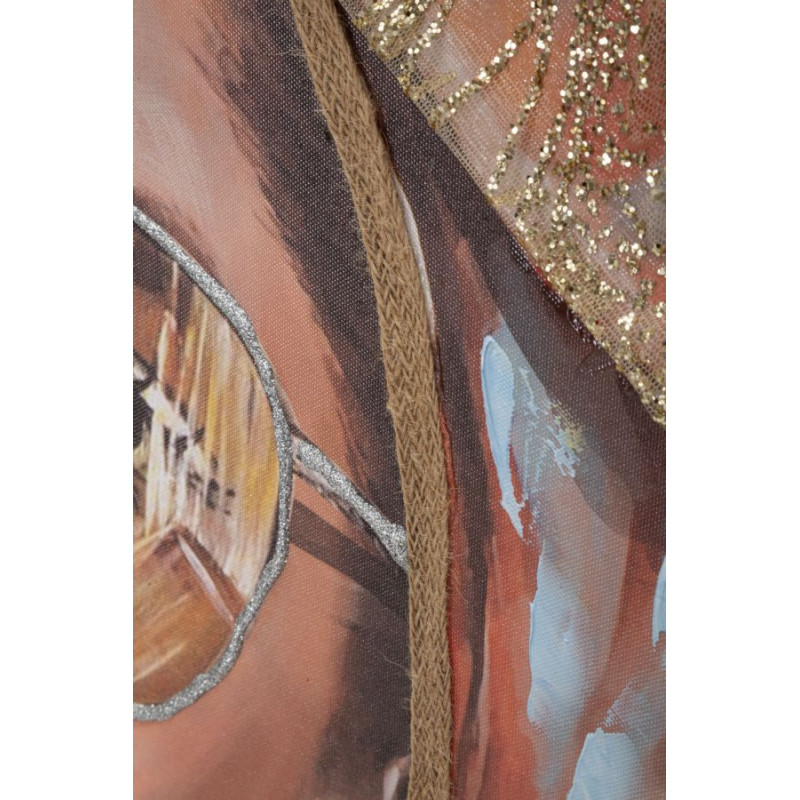 Toile murale et peinte Femme avec lunettes de soleil Beige Marron Doré 70x100 Jennifer 