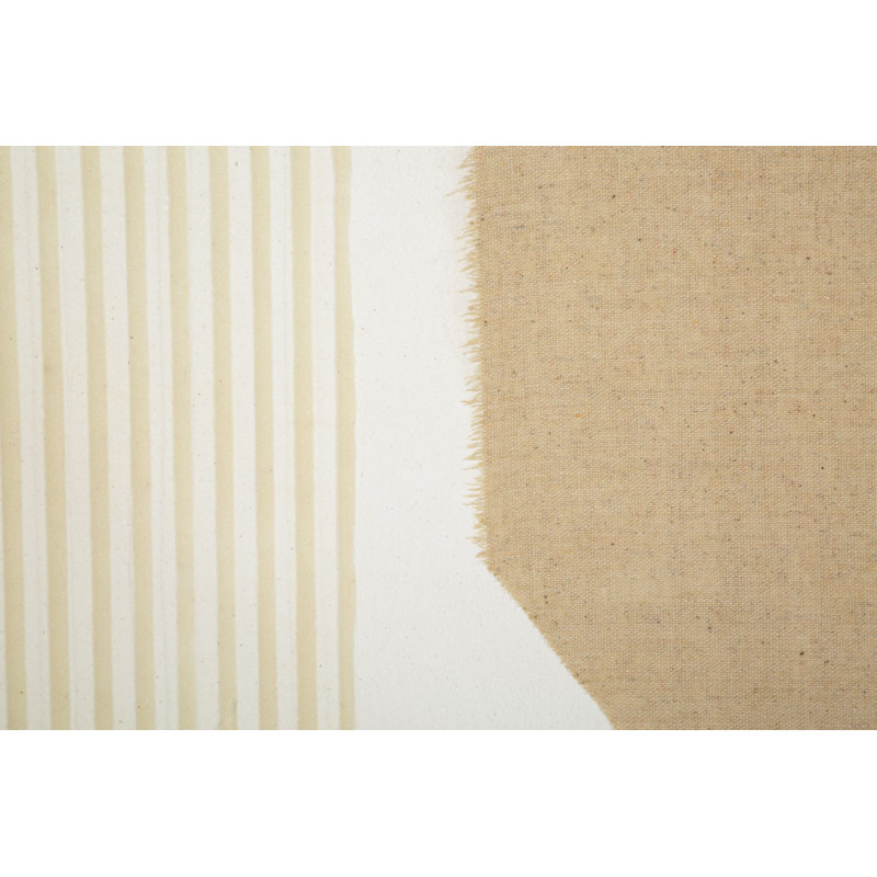 Toile murale imprimée et peinte Motif géométrique Beige Noir Blanc crème 80x100 Lofty 