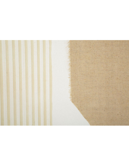 Toile murale imprimée et peinte Motif géométrique Beige Noir Blanc crème 80x100 Lofty 