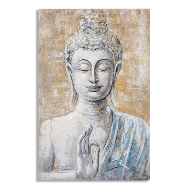Toile murale et peinte Bouddha Gris Doré Bleu 80x120 Buddha 