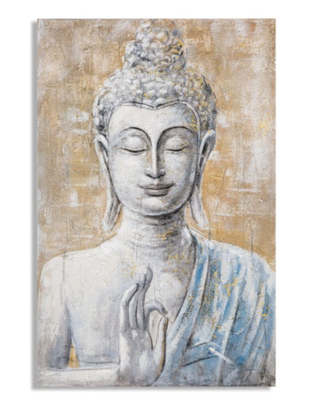 Toile murale et peinte Bouddha Gris Doré Bleu 80x120 Buddha 