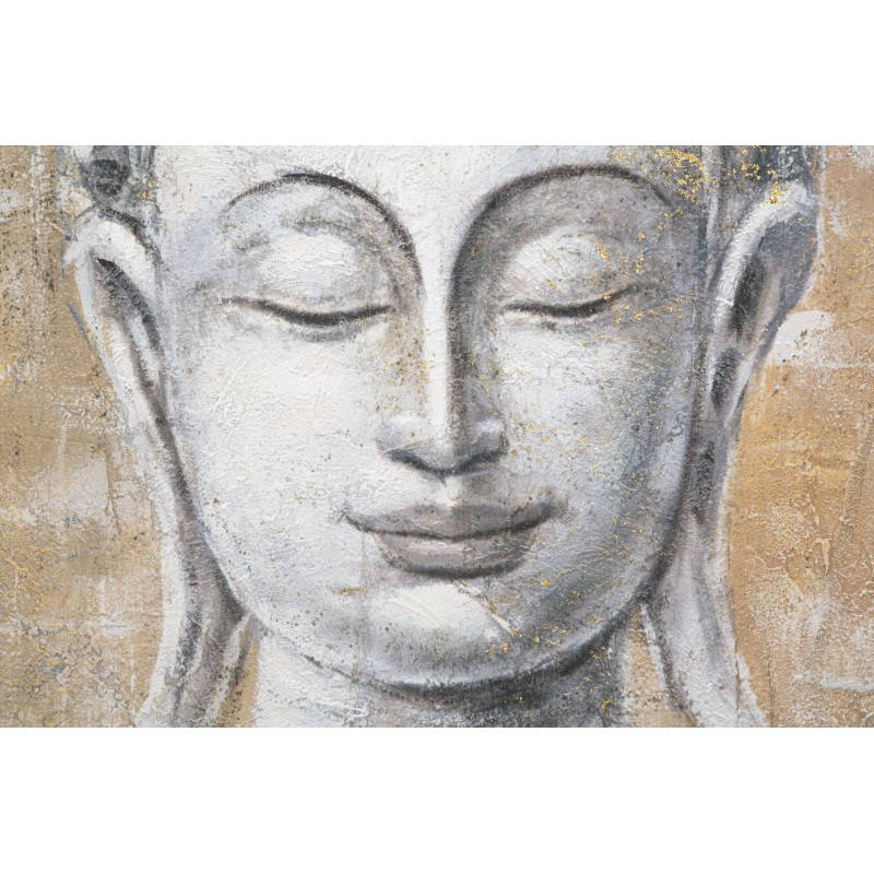 Toile murale et peinte Bouddha Gris Doré Bleu 80x120 Buddha 