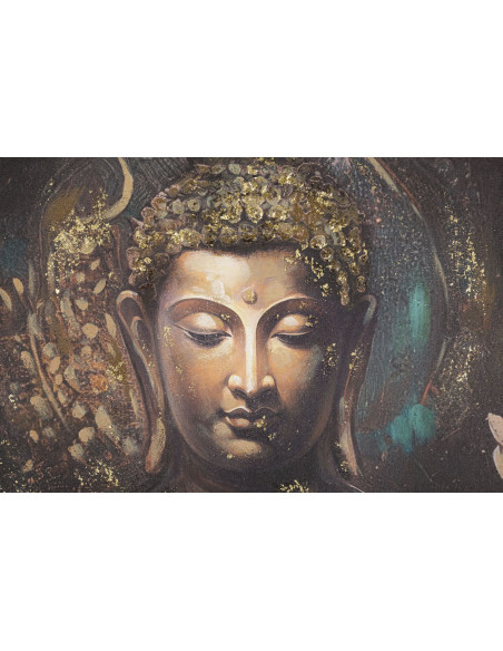 Toile murale et peinte Bouddha assis Doré Marron Rose 100x100 Buddha 