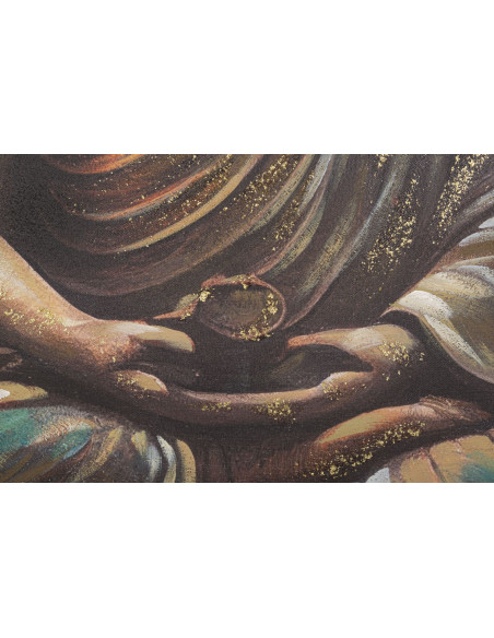Toile murale et peinte Bouddha assis Doré Marron Rose 100x100 Buddha 