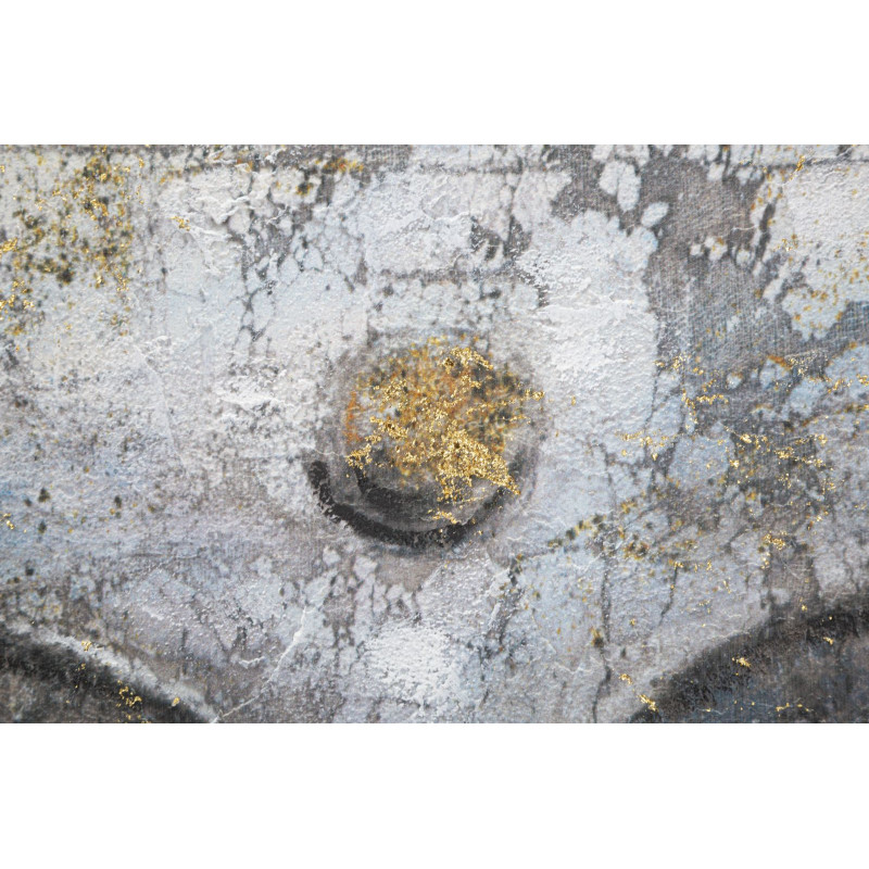 Toile murale et peinte Visage de Bouddha Gris Doré Bleu 80x120 Buddha 