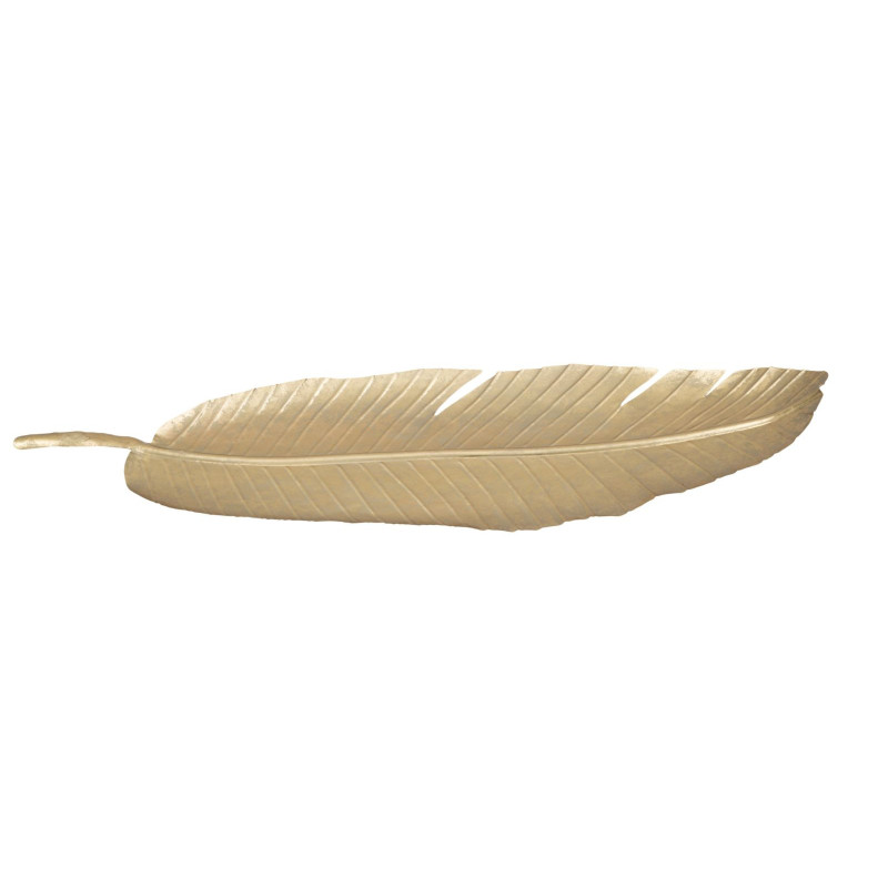 Grand vide poche moderne Feuille 55x18 en Métal Doré Melva 