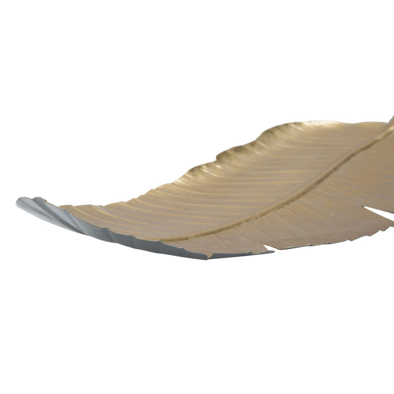 Grand vide poche moderne Feuille 55x18 en Métal Doré Melva 