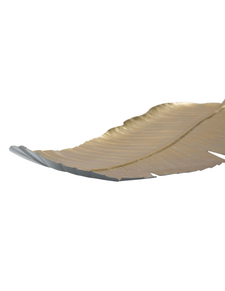 Grand vide poche moderne Feuille 55x18 en Métal Doré Melva 
