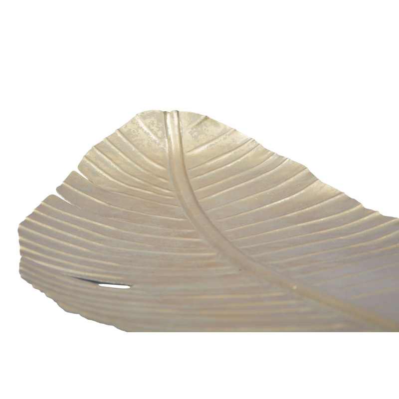 Grand vide poche moderne Feuille 55x18 en Métal Doré Melva 