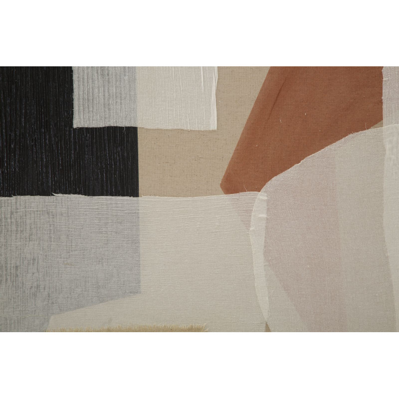 Toile murale imprimée et peinte Motif abstrait Beige Blanc crème Terracotta 80x100 Redy 