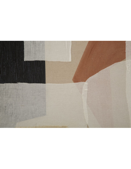 Toile murale imprimée et peinte Motif abstrait Beige Blanc crème Terracotta 80x100 Redy 