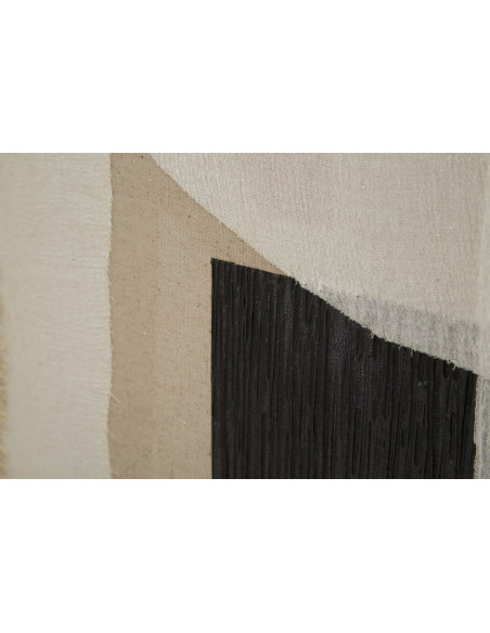 Toile murale imprimée et peinte Motif abstrait Beige Blanc crème Terracotta 80x100 Redy 