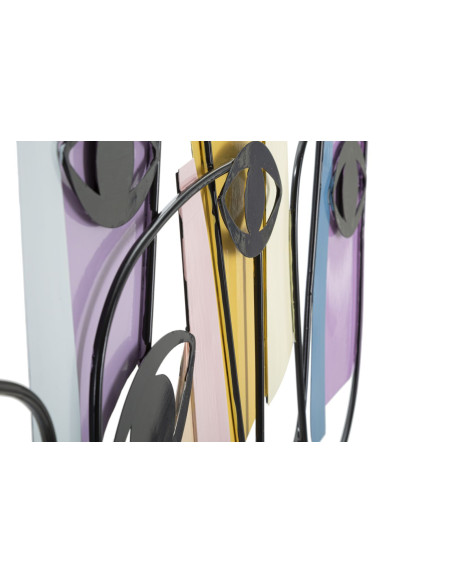 Grande Déco murale originale Yeux 120x72 en Métal Noir Jaune Violet Bleu Varyn 