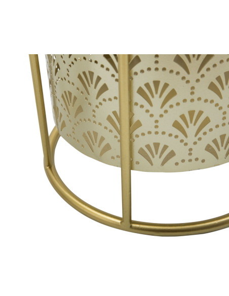 Cache pot sur pied moderne ajouré Rond en Métal Doré Golvy A (Lot de 2) 