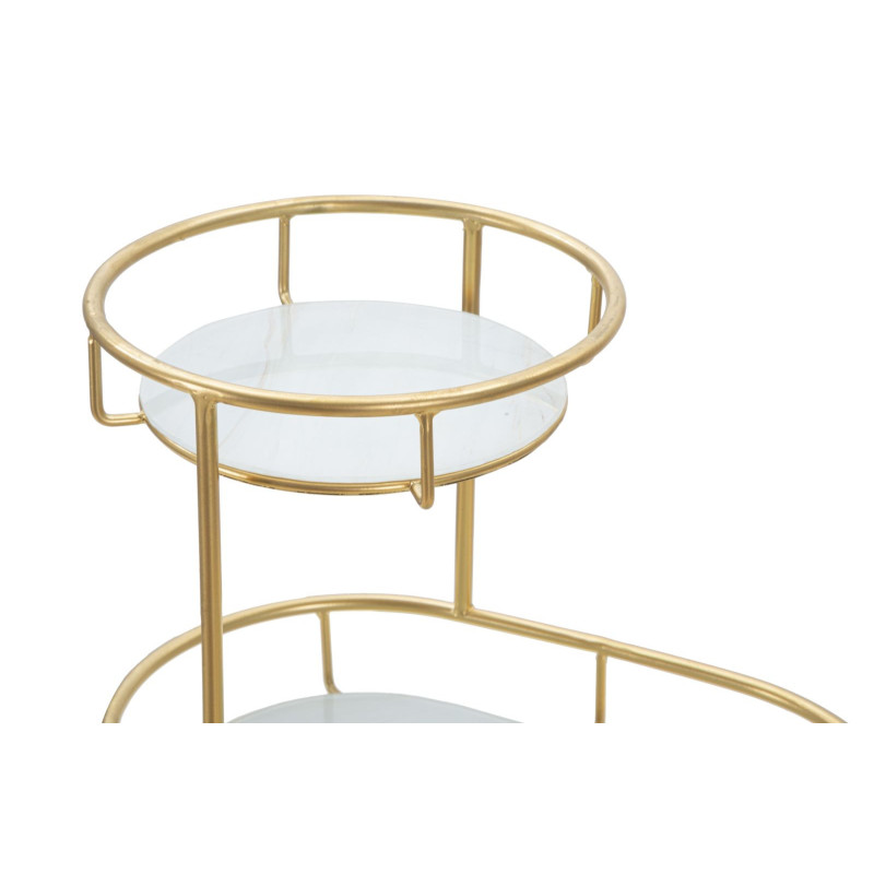 Étagère à plantes moderne chic 2 niveaux en Métal Doré Verre Erila 