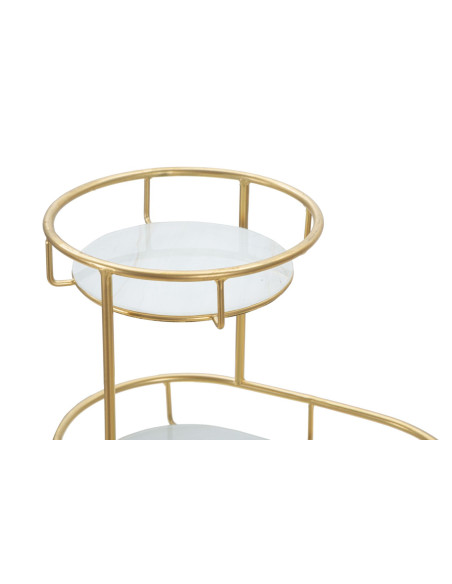 Étagère à plantes moderne chic 2 niveaux en Métal Doré Verre Erila 