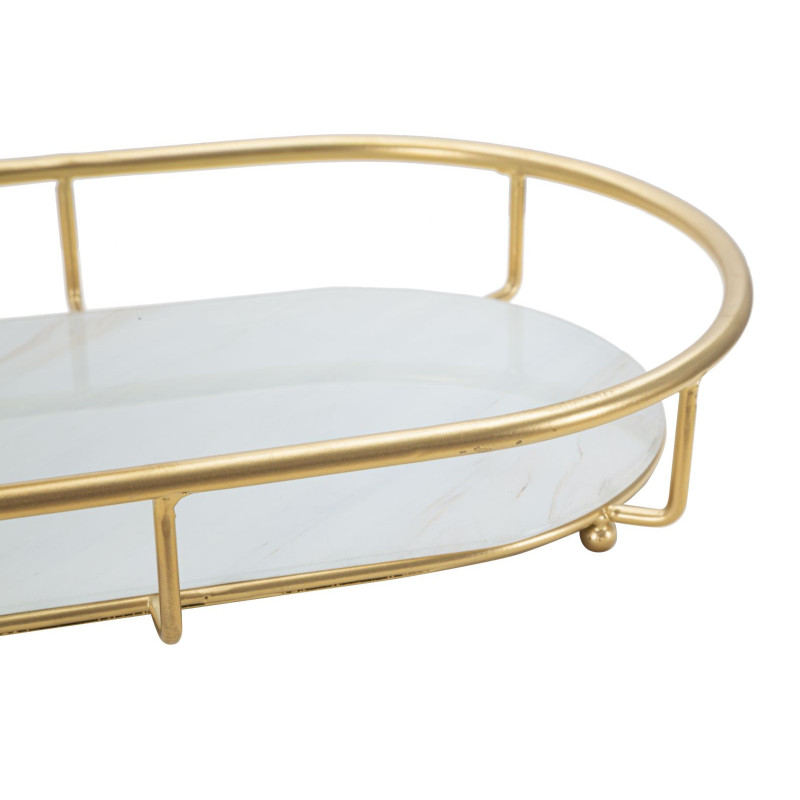 Étagère à plantes moderne chic 2 niveaux en Métal Doré Verre Erila 