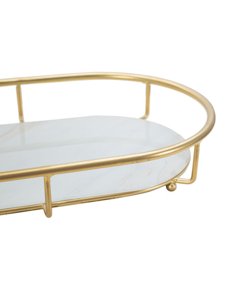 Étagère à plantes moderne chic 2 niveaux en Métal Doré Verre Erila 