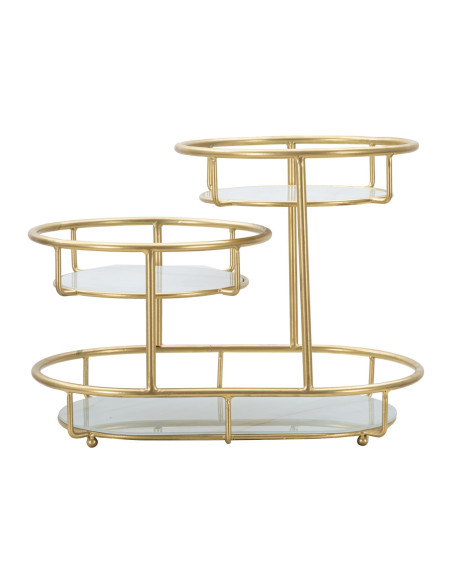 Étagère à plantes moderne chic 3 niveaux en Métal Doré Verre Erila - 1