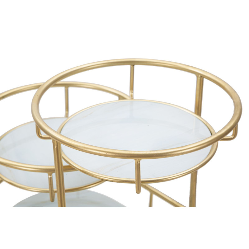 Étagère à plantes moderne chic 3 niveaux en Métal Doré Verre Erila - 3