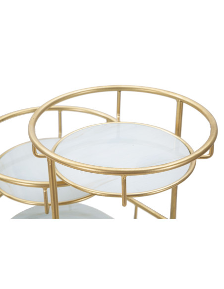 Étagère à plantes moderne chic 3 niveaux en Métal Doré Verre Erila - 3