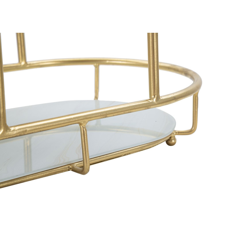 Étagère à plantes moderne chic 3 niveaux en Métal Doré Verre Erila - 4