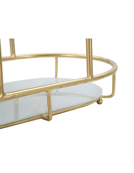 Étagère à plantes moderne chic 3 niveaux en Métal Doré Verre Erila - 4