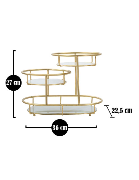Étagère à plantes moderne chic 3 niveaux en Métal Doré Verre Erila - 6
