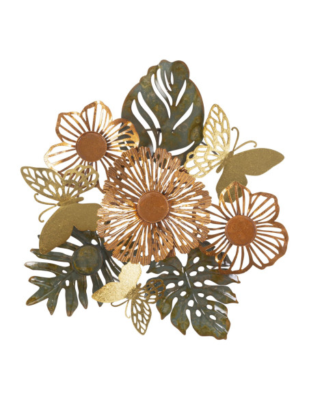 Grand Bougeoir original 3 bougies Papillons 45 cm en Métal Argenté Doré Cuivré Shine 