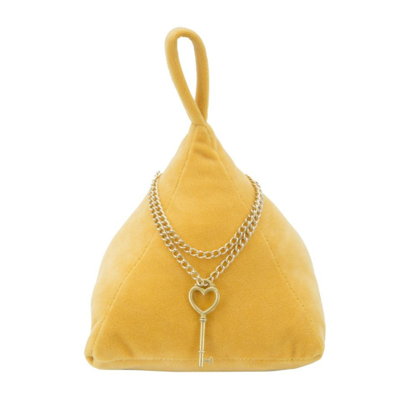 Cale porte moderne chic Triangle 14x20 en Tissu Orange Métal Doré Jolar 