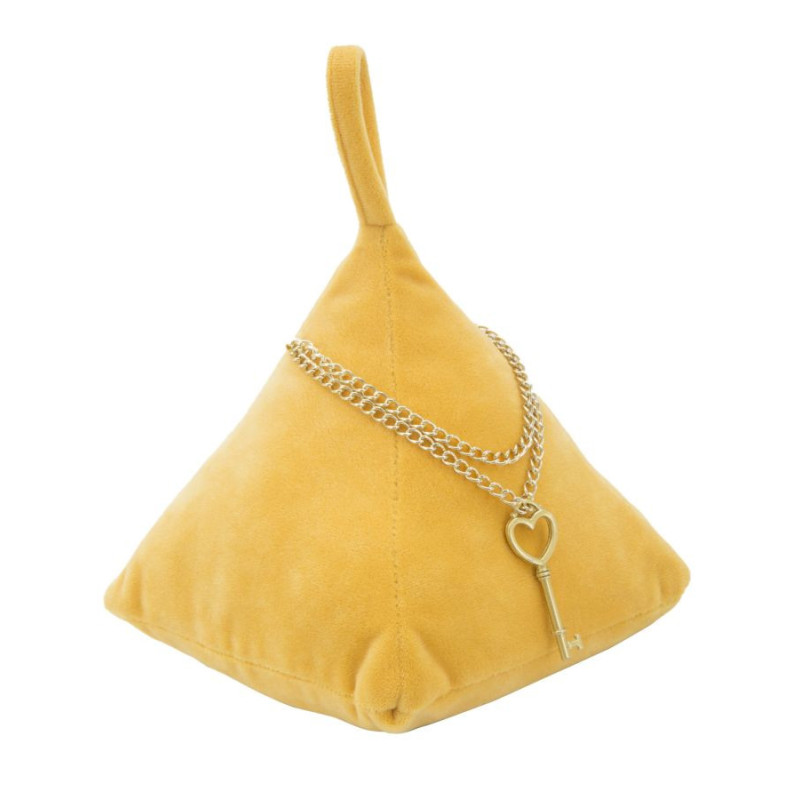 Cale porte moderne chic Triangle 14x20 en Tissu Orange Métal Doré Jolar 