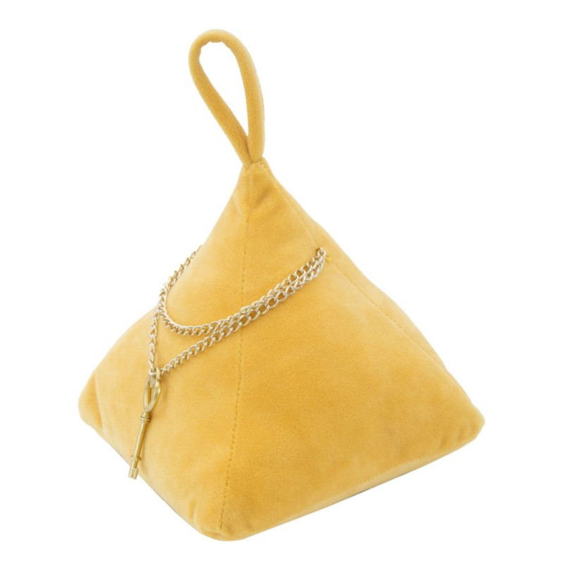 Cale porte moderne chic Triangle 14x20 en Tissu Orange Métal Doré Jolar 