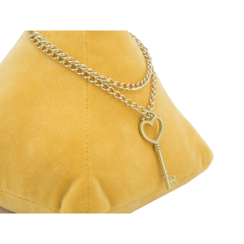 Cale porte moderne chic Triangle 14x20 en Tissu Orange Métal Doré Jolar 