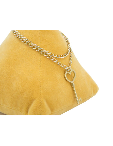 Cale porte moderne chic Triangle 14x20 en Tissu Orange Métal Doré Jolar 