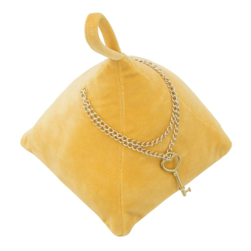 Cale porte moderne chic Triangle 14x20 en Tissu Orange Métal Doré Jolar 