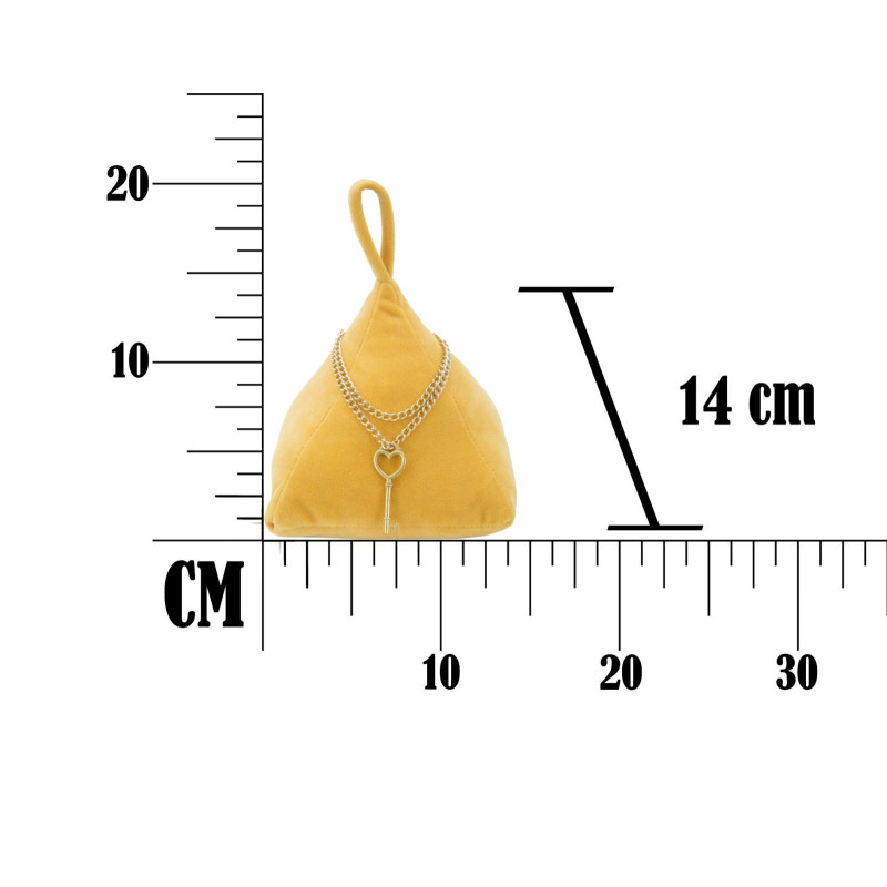 Cale porte moderne chic Triangle 14x20 en Tissu Orange Métal Doré Jolar 