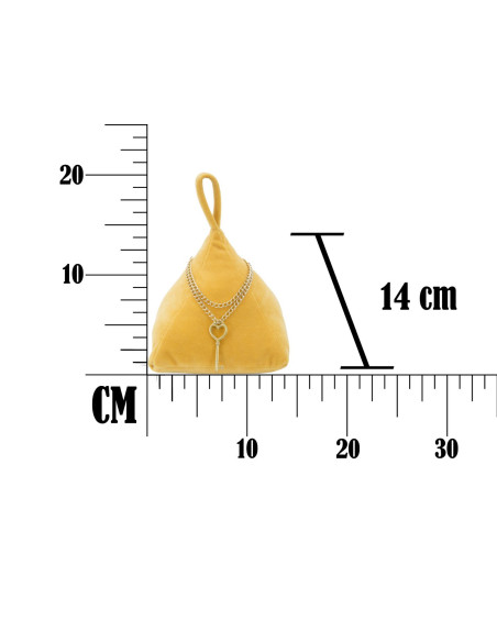 Cale porte moderne chic Triangle 14x20 en Tissu Orange Métal Doré Jolar 