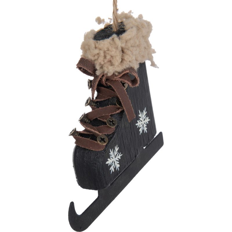 Suspension de Noël Patins à glace Hauteur 10 cm en Métal Blanc Noir (Lot de 2) - 2
