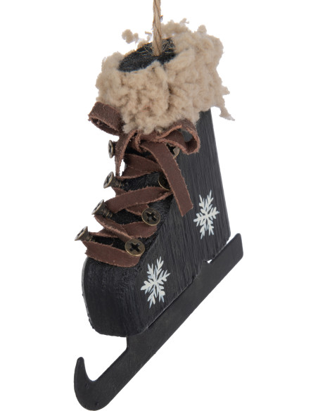Suspension de Noël Patins à glace Hauteur 10 cm en Métal Blanc Noir (Lot de 2) - 2