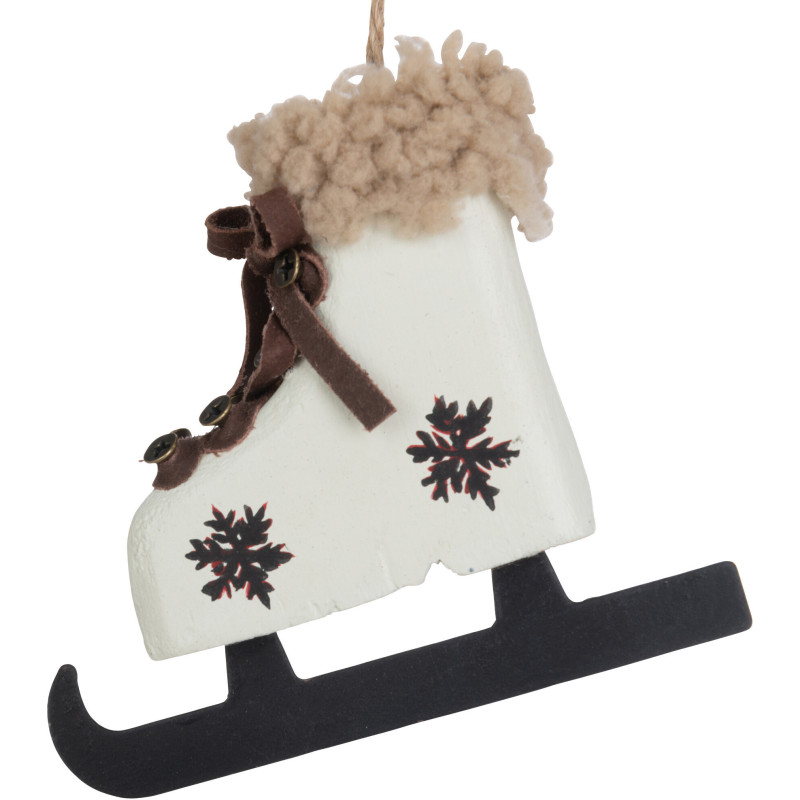 Suspension de Noël Patins à glace Hauteur 10 cm en Métal Blanc Noir (Lot de 2) - 3