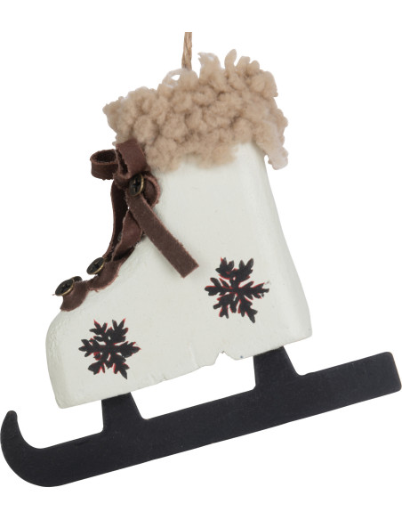 Suspension de Noël Patins à glace Hauteur 10 cm en Métal Blanc Noir (Lot de 2) - 3