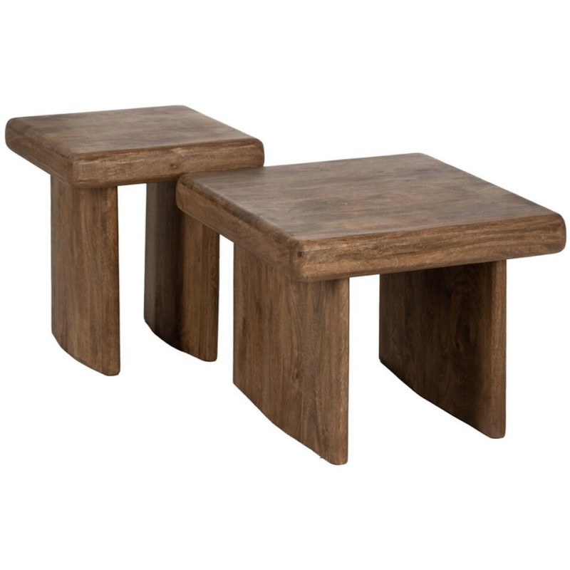 Table basse haut de gamme Carrée en Bois de manguier Marron Kelyra - 3