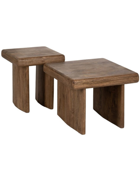 Table basse haut de gamme Carrée en Bois de manguier Marron Kelyra - 3