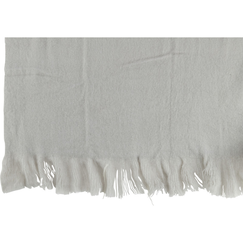 Plaid 130x180 Scarf en Polyester Gris clair avec franges - 3