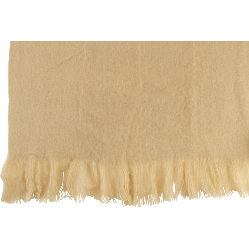Plaid 130x180 Scarf en Polyester Beige avec franges - 2