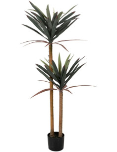Grande Plante artificielle réaliste Yucca Hauteur 125 cm en Plastique Vert - 1