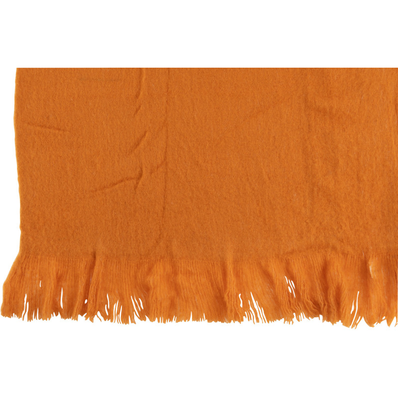 Plaid 130x180 Scarf en Polyester Orange avec franges - 2