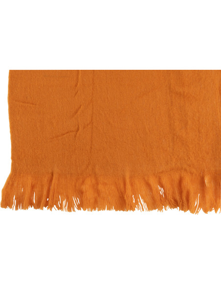 Plaid 130x180 Scarf en Polyester Orange avec franges - 2