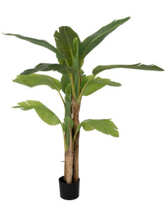 Grande Plante artificielle réaliste Bananier Hauteur 150 cm en Plastique Vert - 1